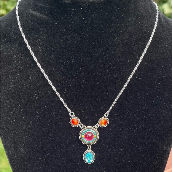 Firefly Necklace with Antiqued Silver Chain and Swarovski Crystals Discontinued - Picture 6 of 6